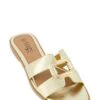 Pendant Cut Out Band Slide Sandals