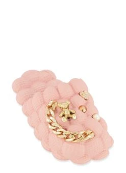 Metallic Rhinestone Charm Bubble Slides