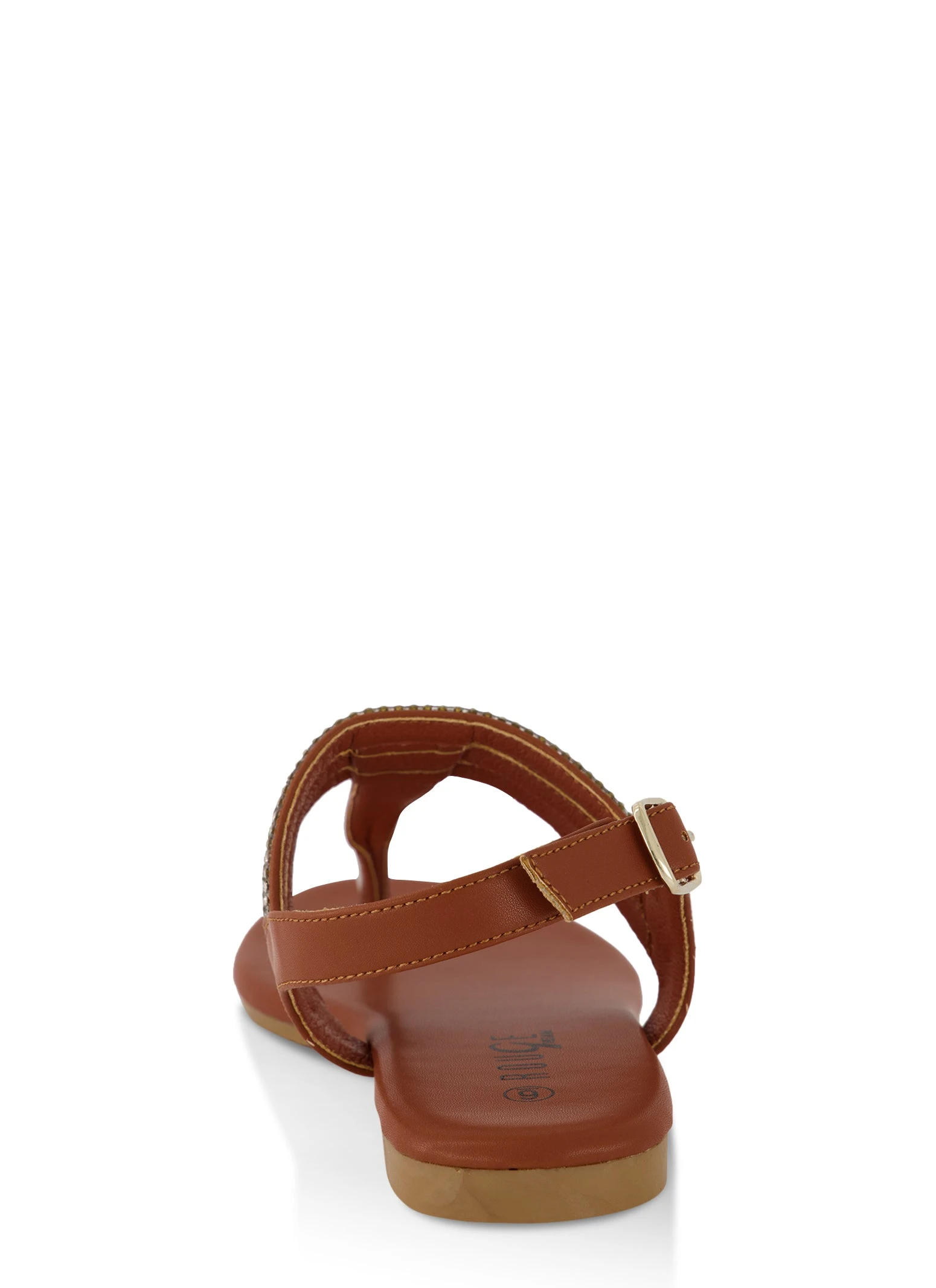 Rhinestone Embellished Ankle Strap Thong Sandals - Image 3