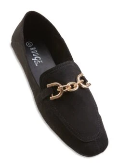 Metallic Detail Almond Toe Flats