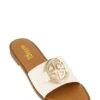 Metallic Pendant Detail Slide Sandals