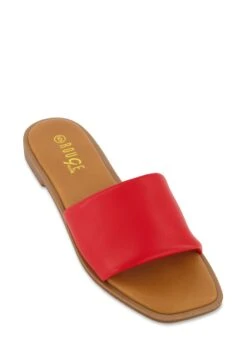 Solid Band Flat Sandals