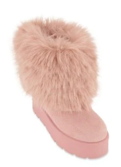 Faux Fur Platform Booties