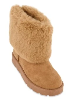 Faux Fur Cuff Platform Boots