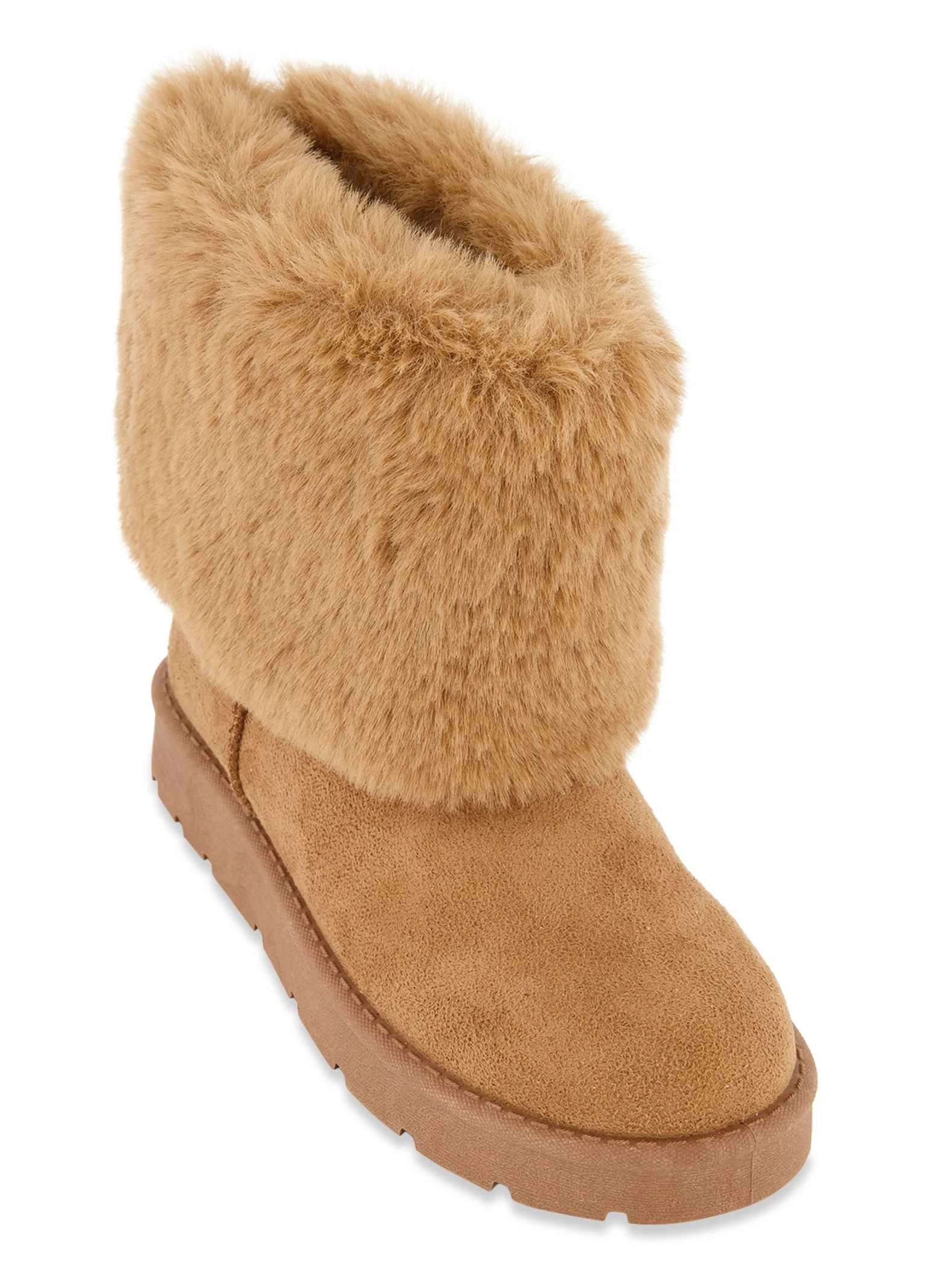 Faux Fur Cuff Platform Boots