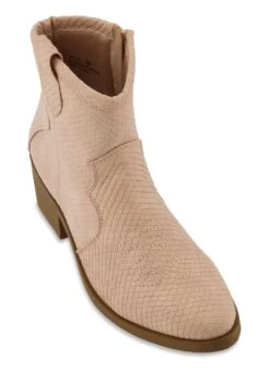 Faux Snakeskin Cowboy Booties