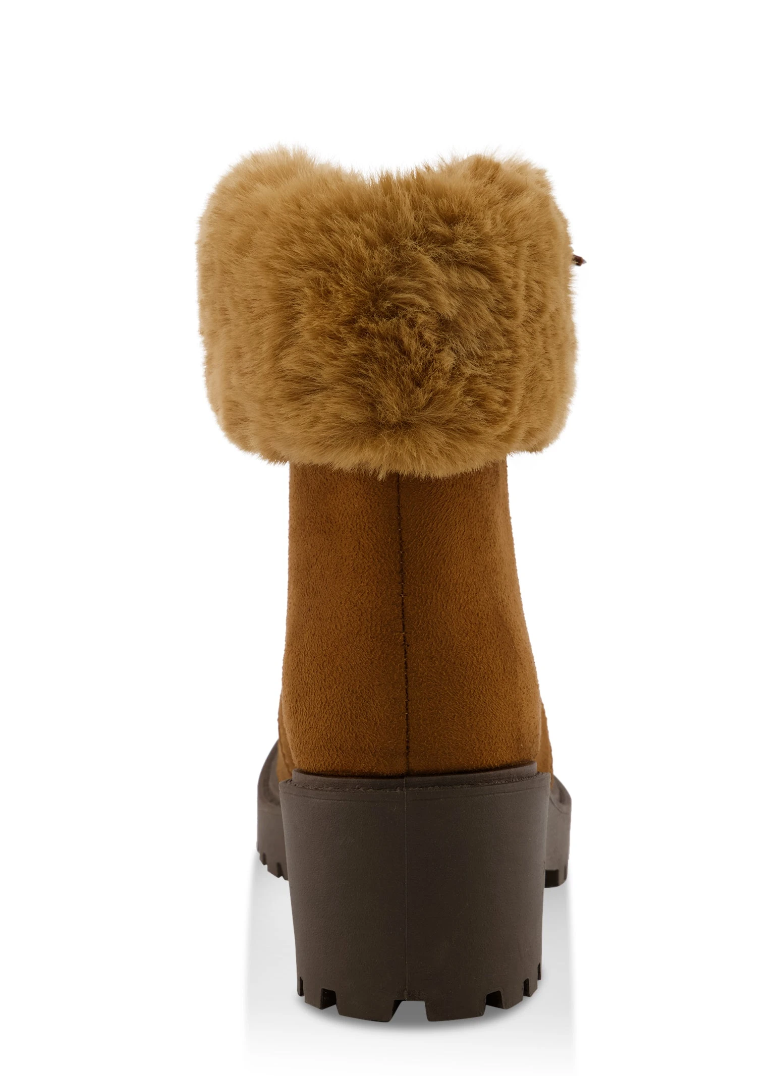 Faux Fur Trim Lace Up Booties - Image 3