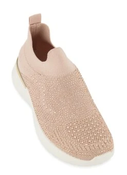 Rhinestone Studded Slip On Sneakers