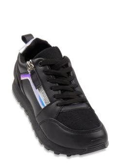 Zipper Detail Lace Up Sneakers