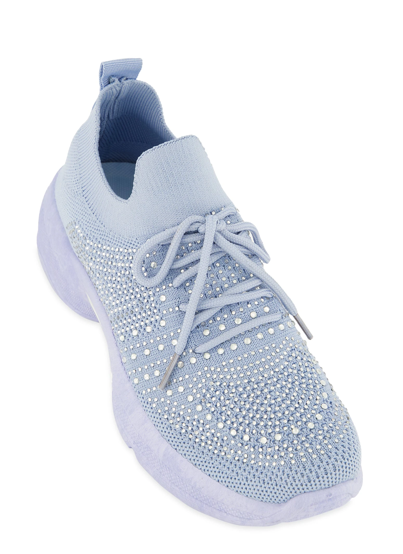 Rhinestone Studded Lace Up Sneakers