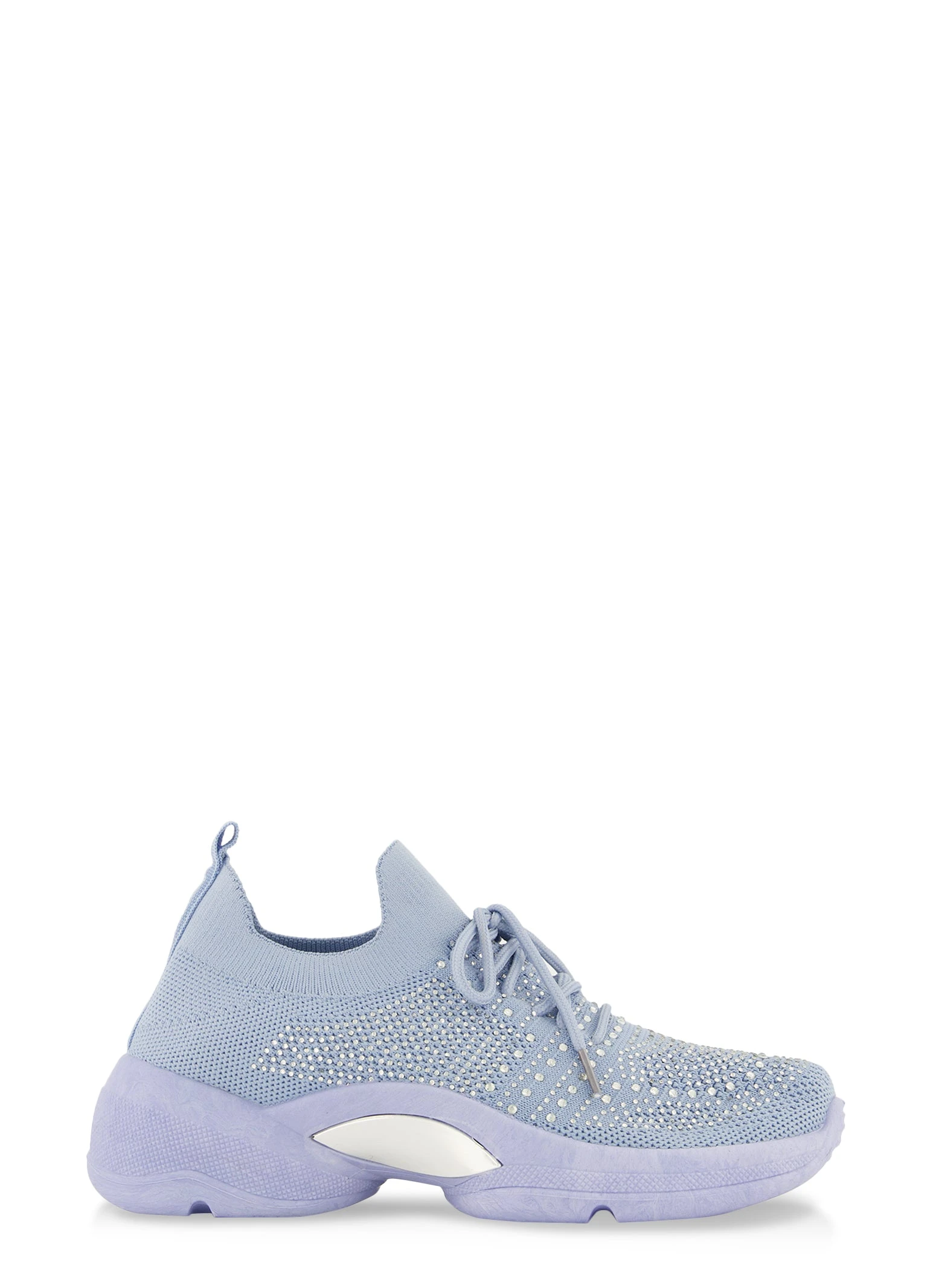 Rhinestone Studded Lace Up Sneakers - Image 2