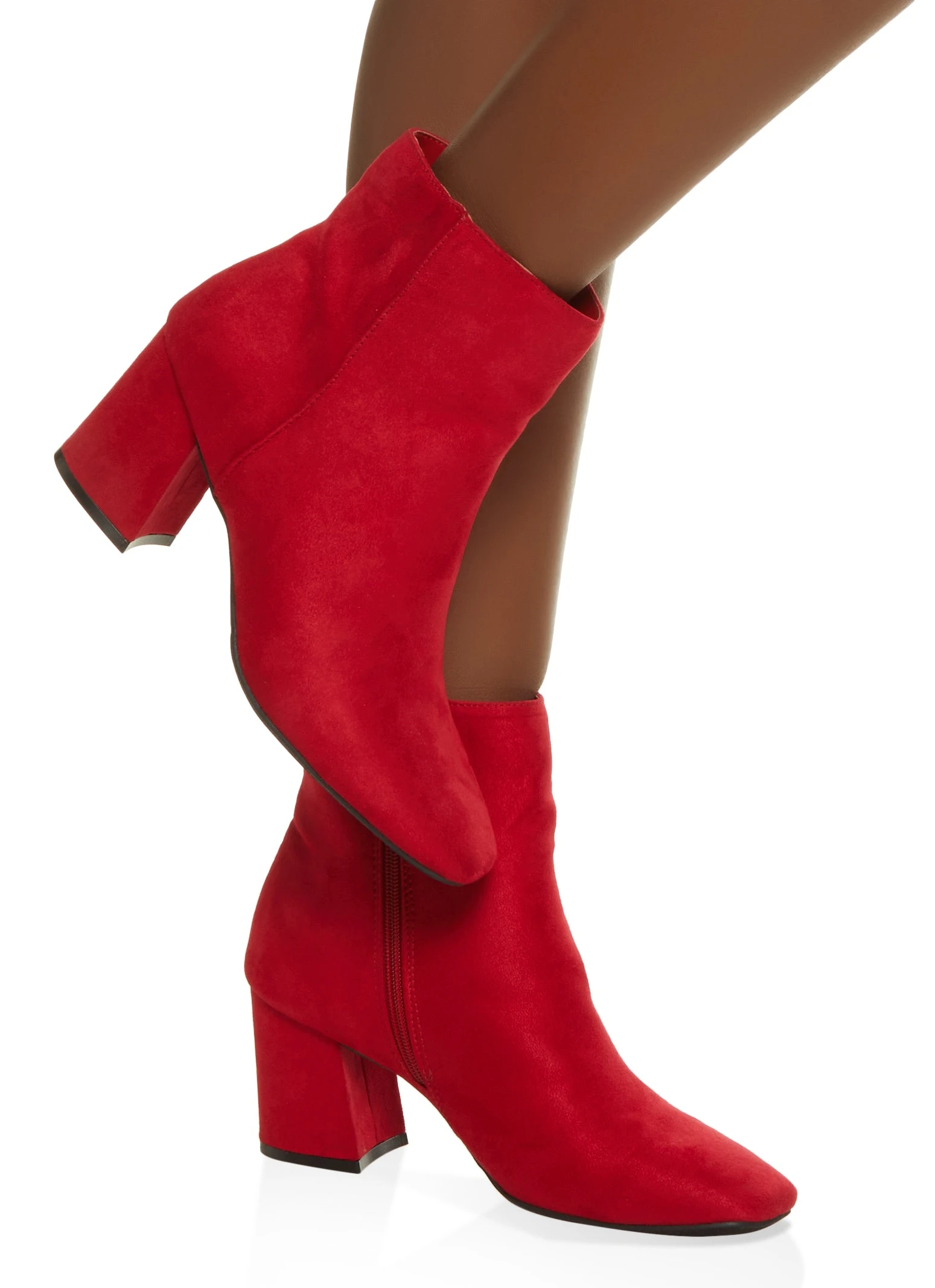 Square Toe Block Heel Booties