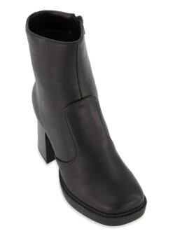 Block Heel Zip Booties