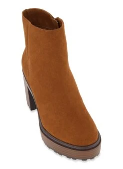 Solid Side Zip Block Heel Booties