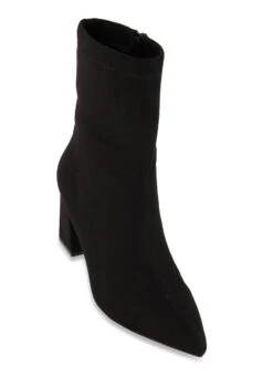 Pointed Toe Block Heel Booties