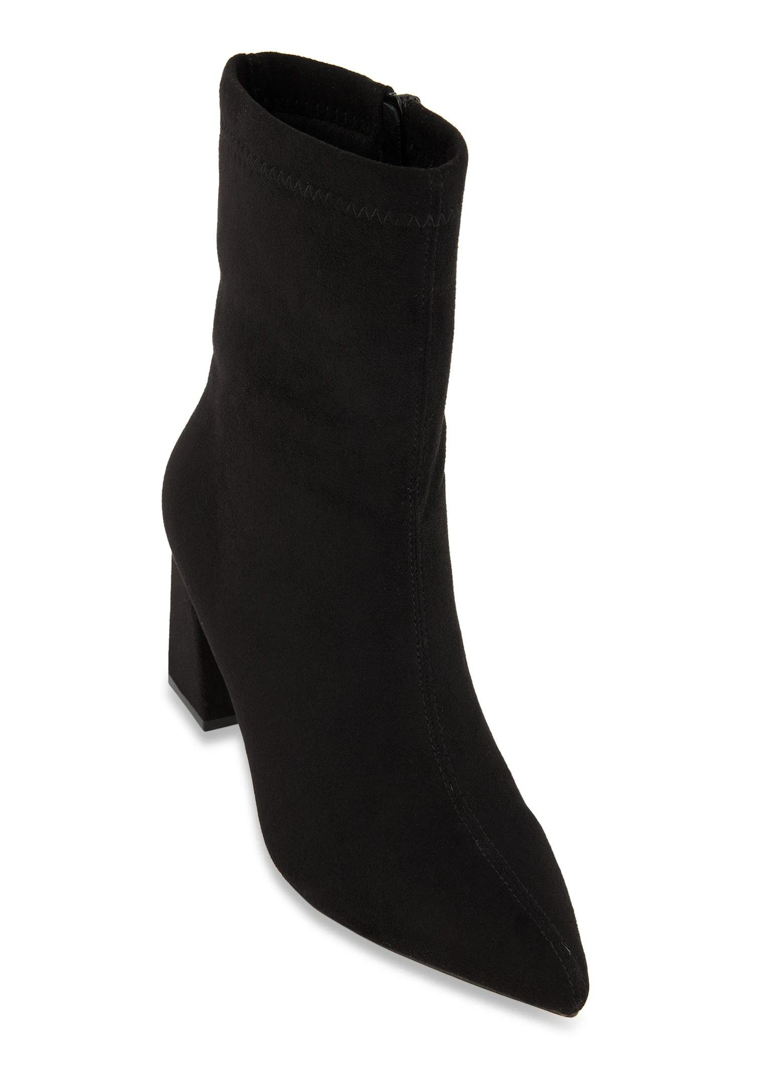 Pointed Toe Block Heel Booties