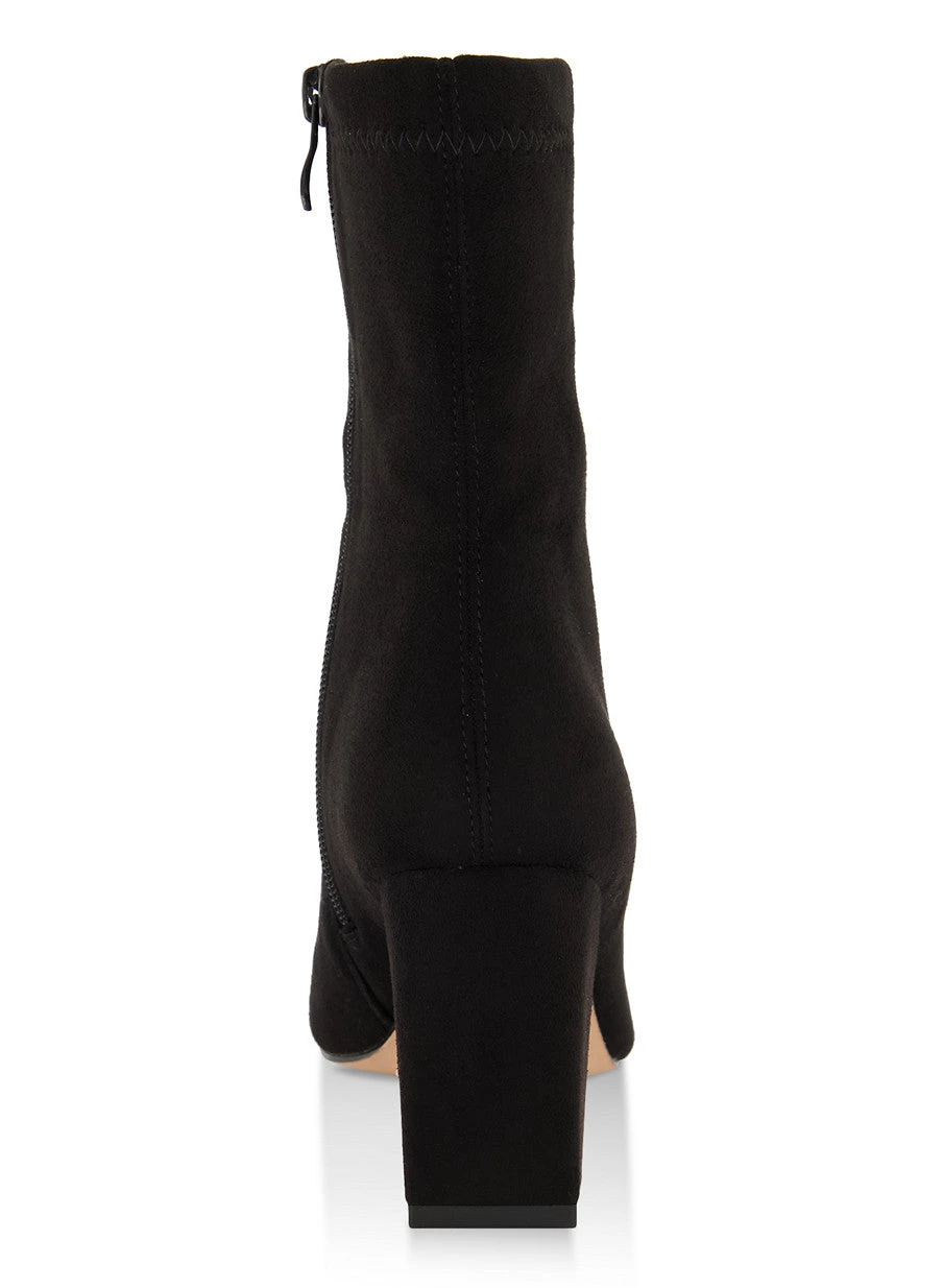 Pointed Toe Block Heel Booties - Image 3