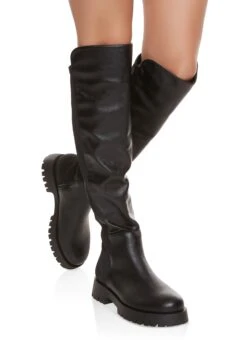 Round Toe Platform Tall Boots
