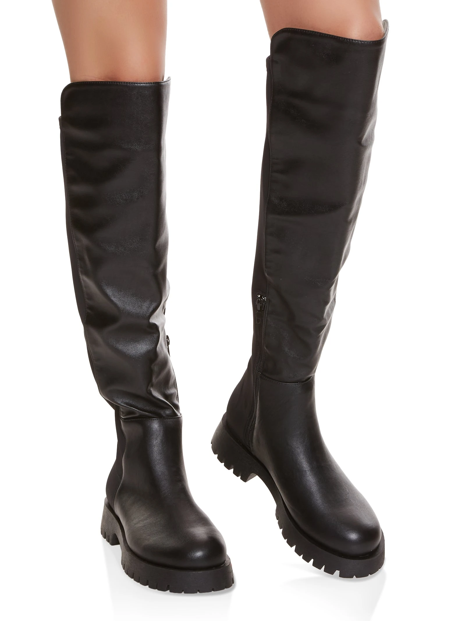 Round Toe Platform Tall Boots - Image 2
