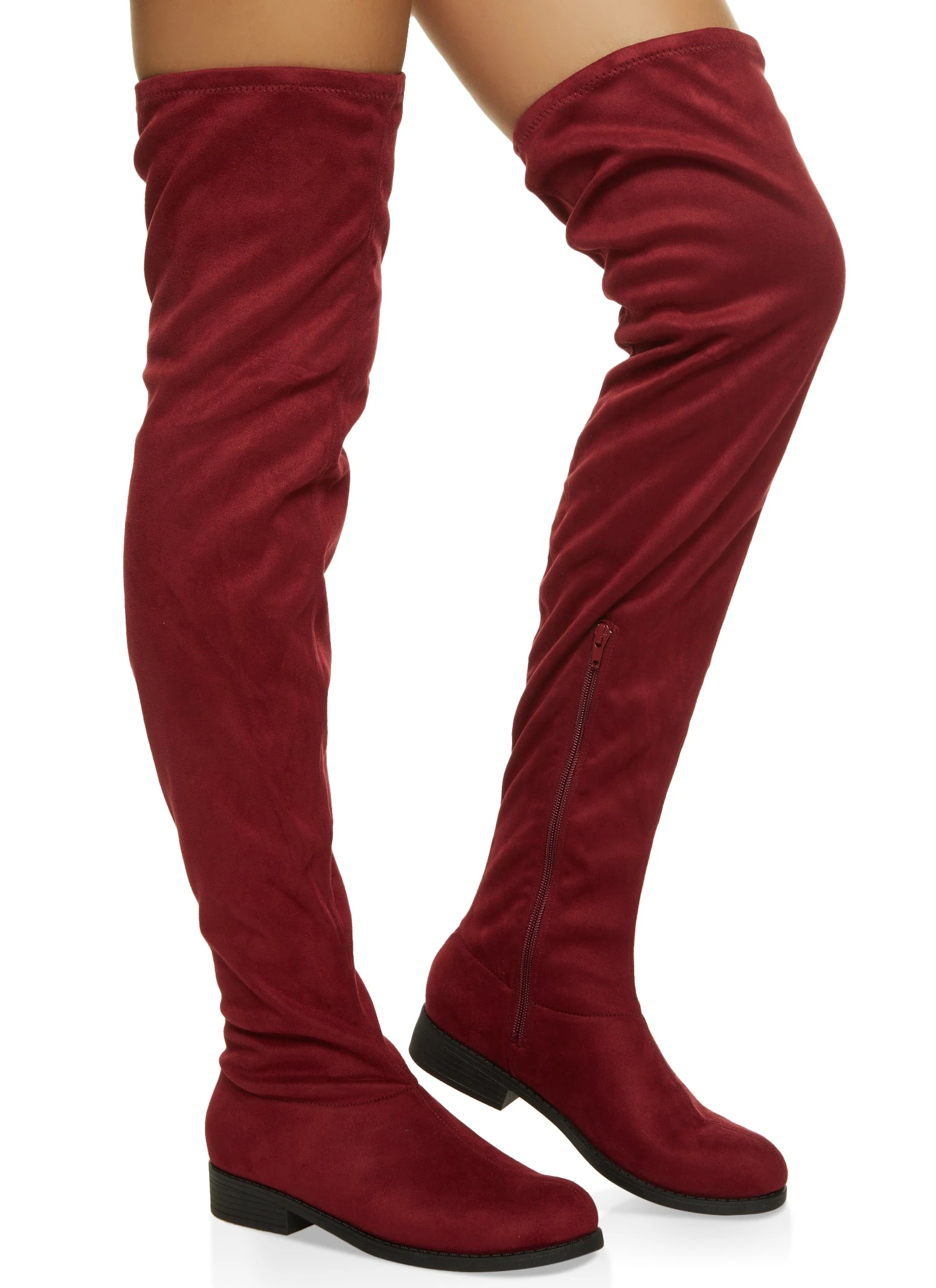 Over The Knee Low Heel Boots - Image 2