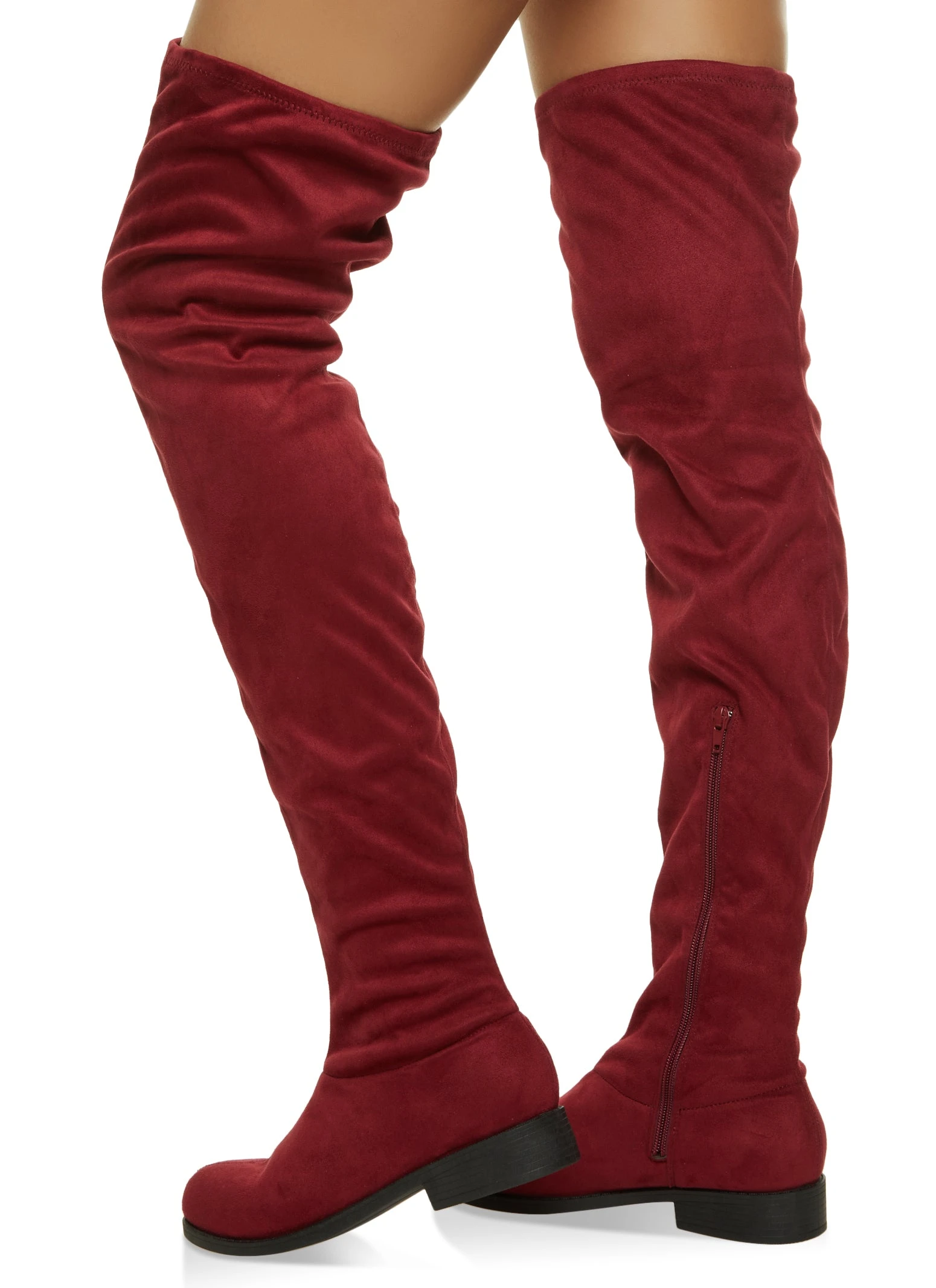 Over The Knee Low Heel Boots - Image 3