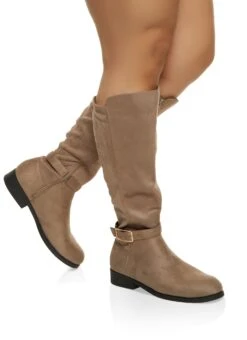Buckled Wide Calf Tall Boots
