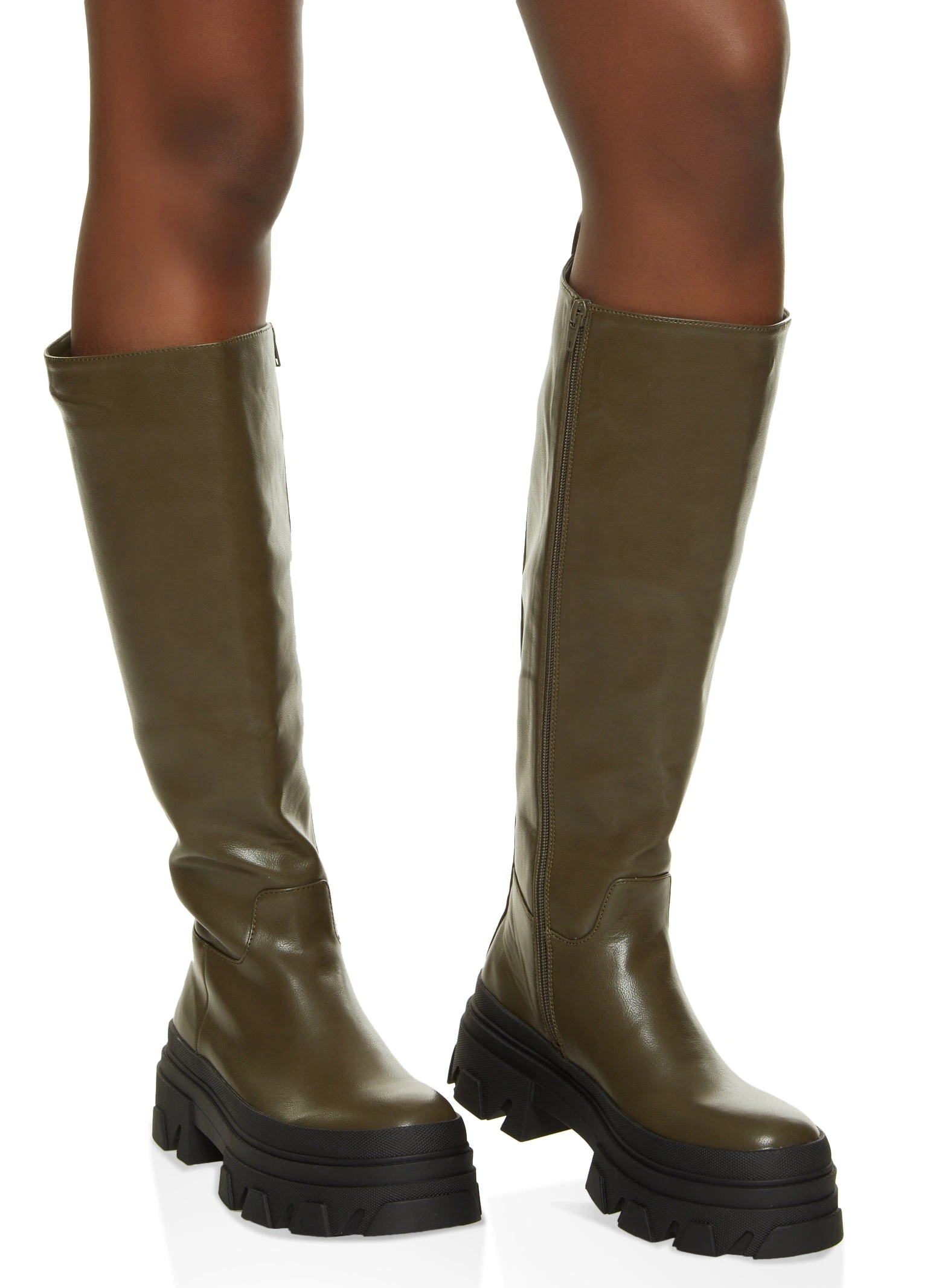 Lug Sole Platform Tall Boots - Image 2
