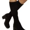 Square Toe Block Heel Tall Boots