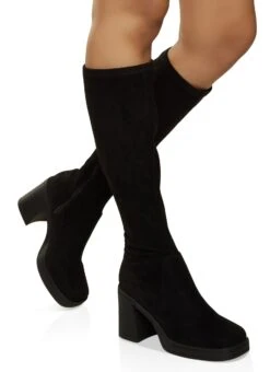 Square Toe Block Heel Tall Boots