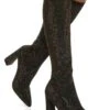 Rhinestone Studded Pointed Toe Tall Boots