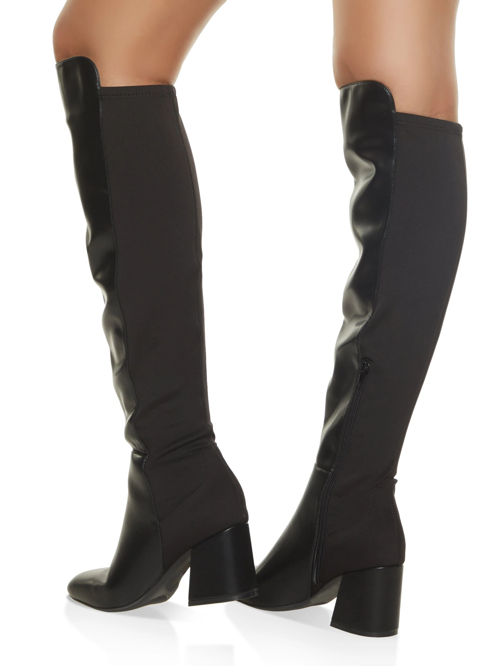 Over The Knee Block Heel Boots - Image 3