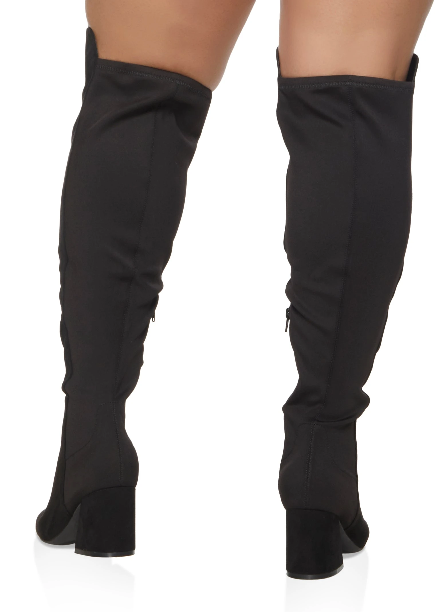 Over The Knee Block Mid Heel Boots - Image 2