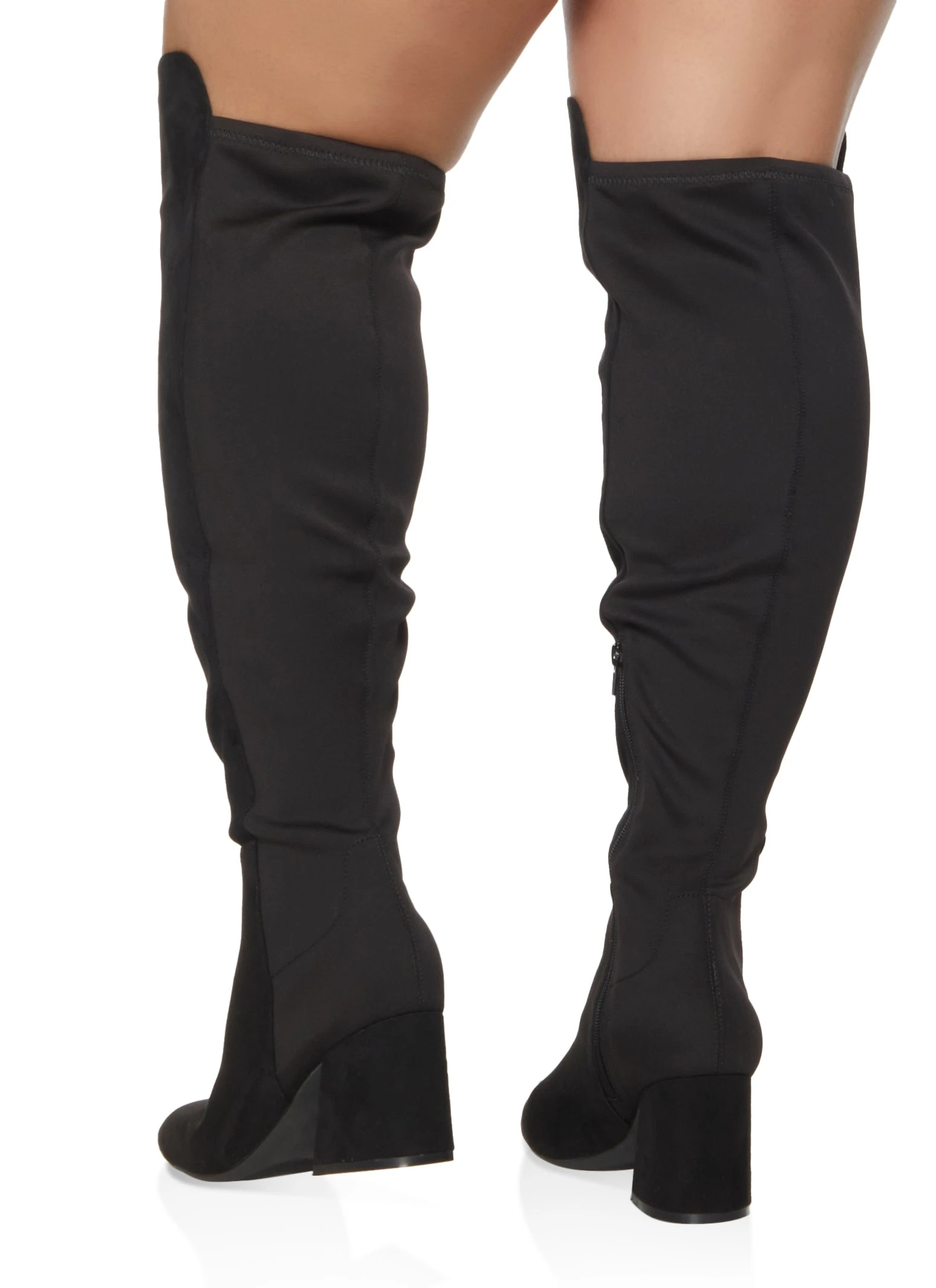Over The Knee Block Mid Heel Boots - Image 3