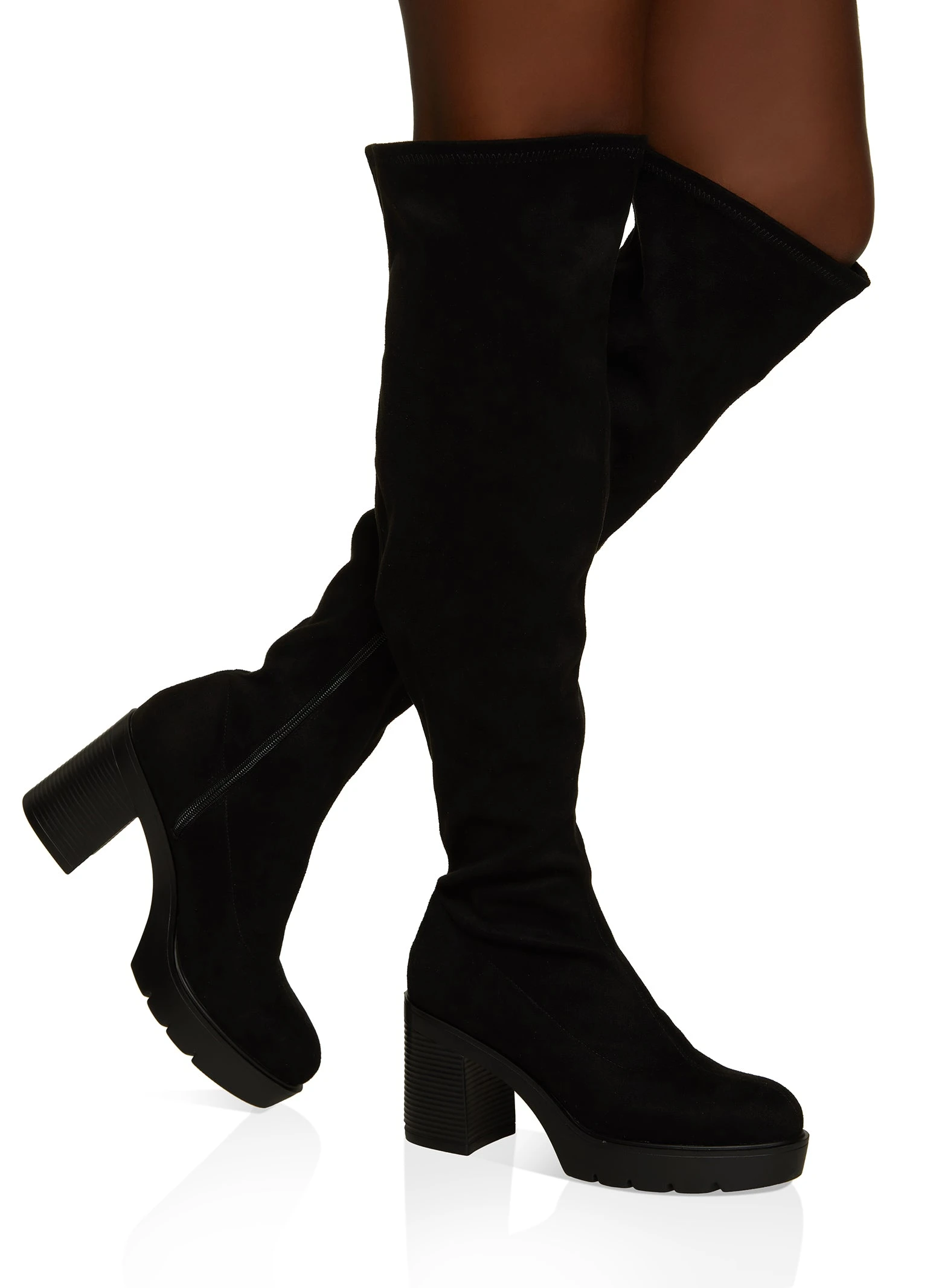 Over The Knee Platform Block Heel Boots