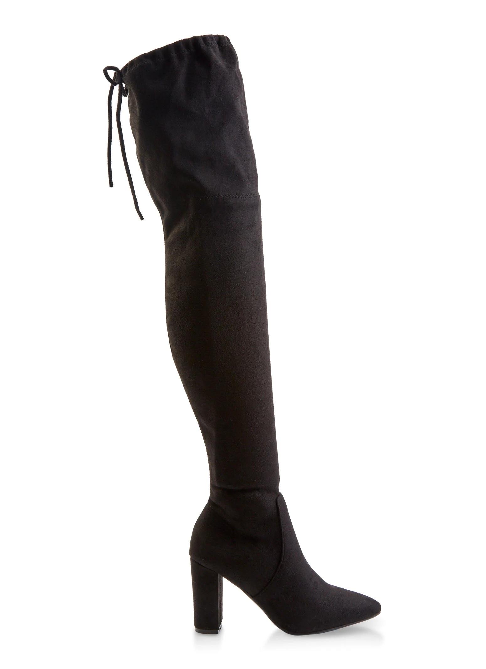 Tie Back Over The Knee Pointed Toe Boots - Image 6