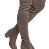 Tie Back Block Heel Tall Boots