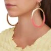 Large Oval Hoop Drop Earrings
