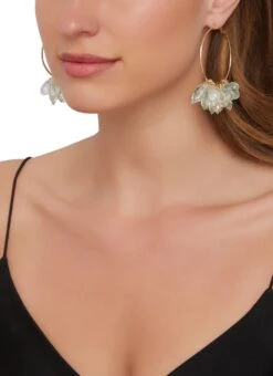 Beaded Dangle Hoop Earrings