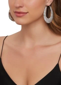 Crystal Rhinestone Wrapped Drop Earrings