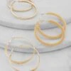 Textured Metallic Hoop Earrings Trio