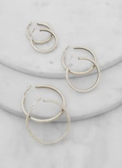 Chunky Hoop Earrings Trio