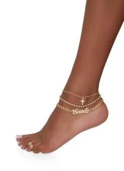 Rhinestone Blessed Anklet And Toe Ring