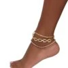 Rhinestone Studded Chain Anklet