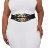 Plus Size Double Chain Link Stretch Belt