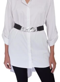 Curb Chain Detail Stretch Belt