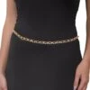 Rhinestone Studded Skinny Chain Link Belt