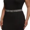 Plus Size Studded Rhinestone Buckle Belt