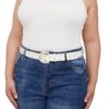Plus Size Rhinestone Studded Belt
