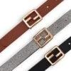 Plus Size Set Of 3 Square Metallic Buckle Belts