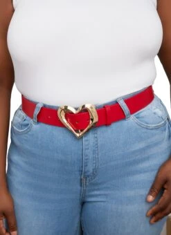 Plus Size Heart Buckle Belt